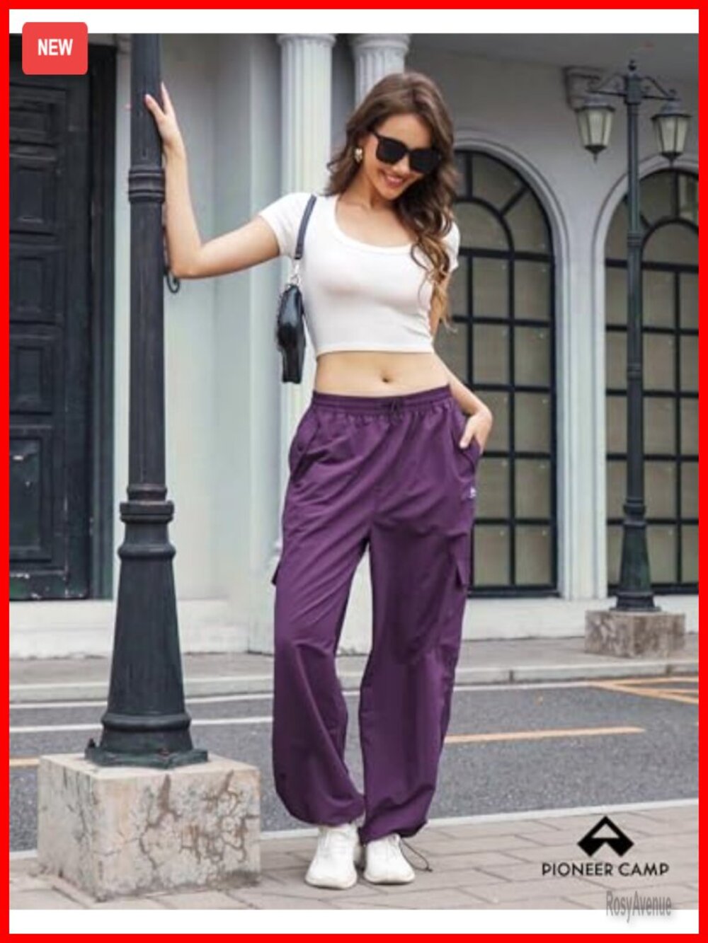 Parachute Cargo Pants with Pockets Baggy High Waisted Quick Dry Hiking Pants - Picture 3 of 6